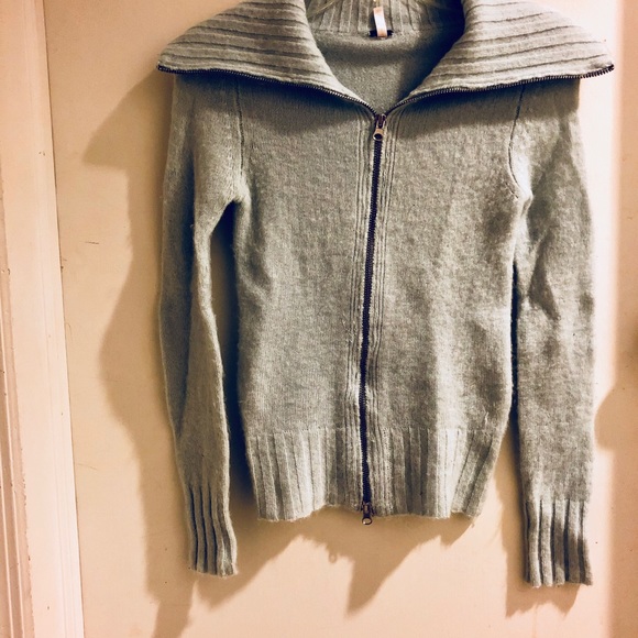 Vintage XS Lt Blue Free People Zip-up Sweater - Picture 2 of 5